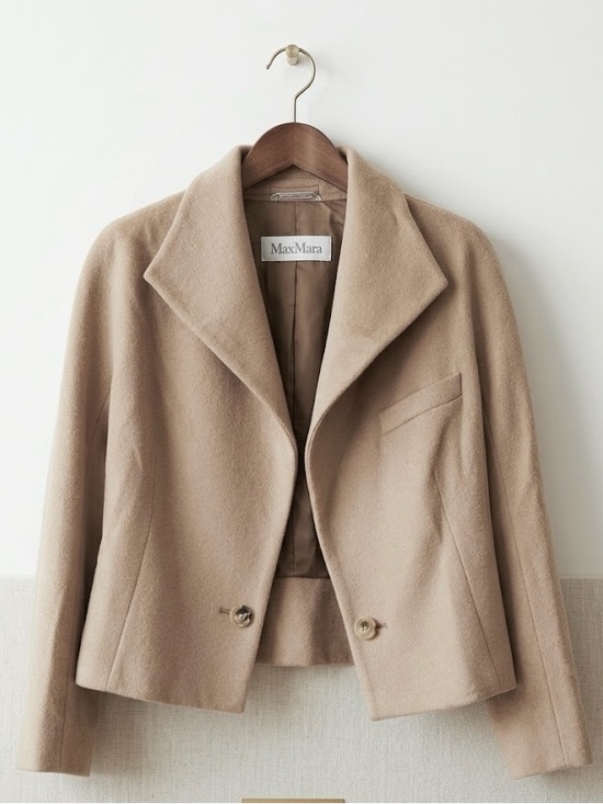 MaxMara Jackets & Blazers - Max Mara Italy 100% Camelwool Cropped Single Breasted Jacket Blazer US 10